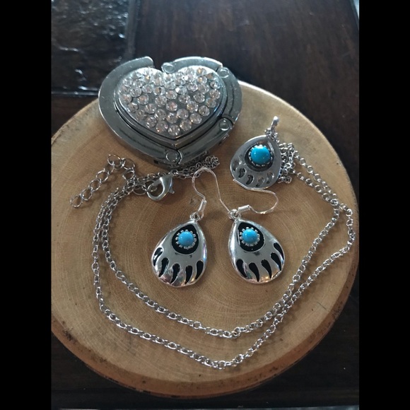 💐Sold- Turquoise 925 Stirling Silver Plated Set - Picture 2 of 8